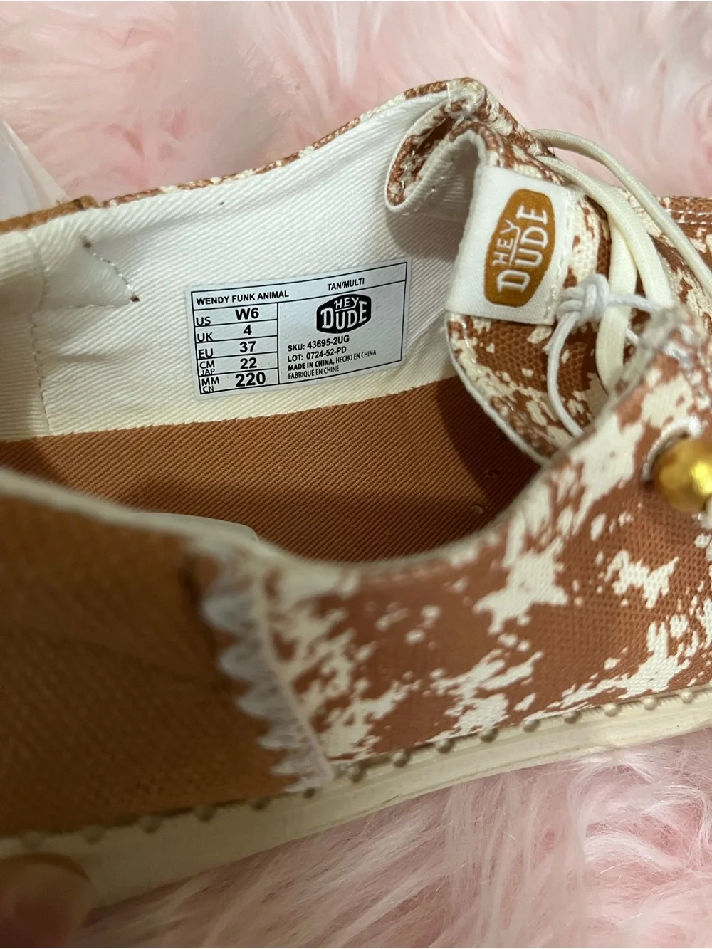 Hey Dude Kids Slip-On Sneakers in Brown & White Splatter
